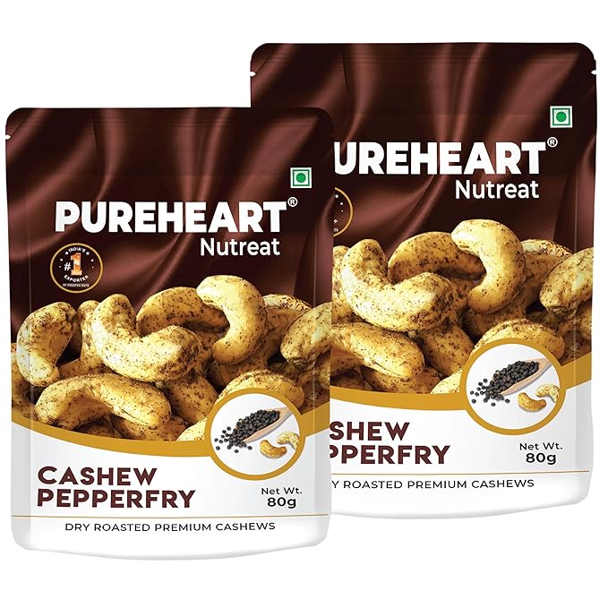 Pureheart Nutreat Pepperfry Cashews -80 gms (Pack of 2)