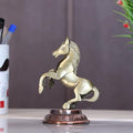 KridayKraft Metal Jumping Horse Statue for Wealth, Income, Shining and Bright Future Grey