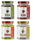GreenFinity Healthy Seeds Combo- Pumpkin, Sunflower, (200g Each), Chia and Flax Seeds (250g Each) | Rich in Omega 3, Fiber, Raw Seeds for Weight Management, Immunity Booster, Healthy Heart (Pack of 4)