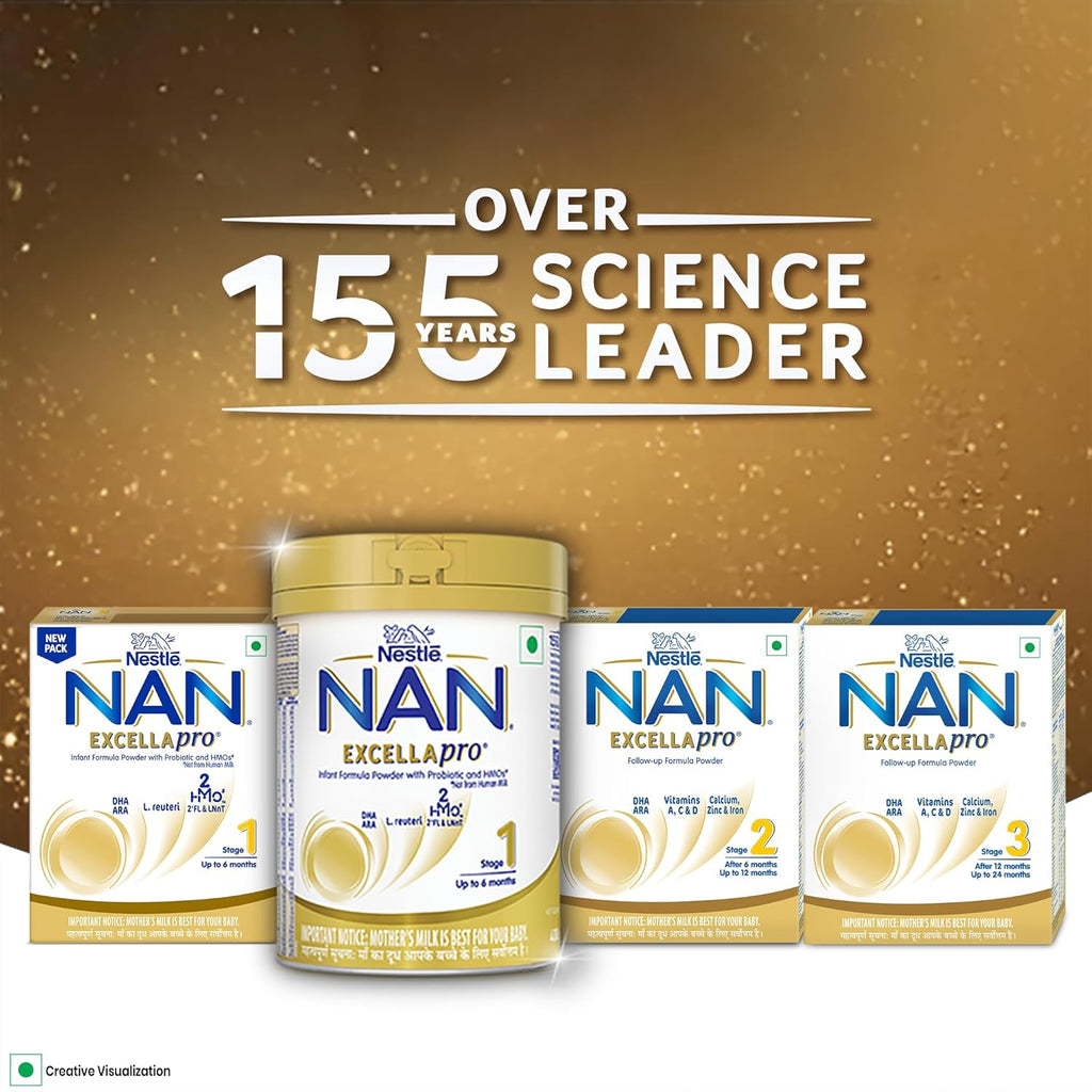 NestlÃ© NAN EXCELLAPRO Nan Stage 2 Follow-Up Formula Milk Powder For Babies, 6-12 months, with DHA, ARA, 400g Pouch in Box