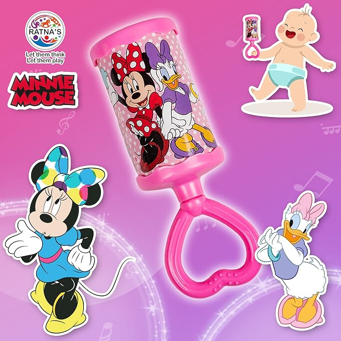 Ratna's Disney Minnie Mouse Baby Rattle With Sweet and Melodious Sound for Infants Safe & Non Toxic