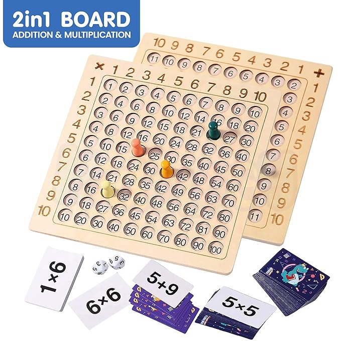 Kidology 2In1 Math Board Game for Kids Multiplaction & Addition Learning Toy