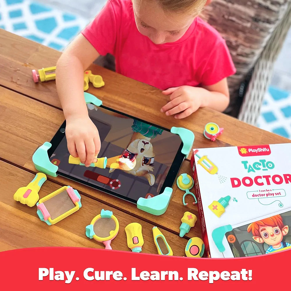 PlayShifu Doctor Kit for Kids Tacto Doctor Tech-Powered Pretend Playset with 12 Tools & 3 Games STEM Learning Toy for Ages 4–10 Roleplay Gift for Boys & Girls Tablet Not Included