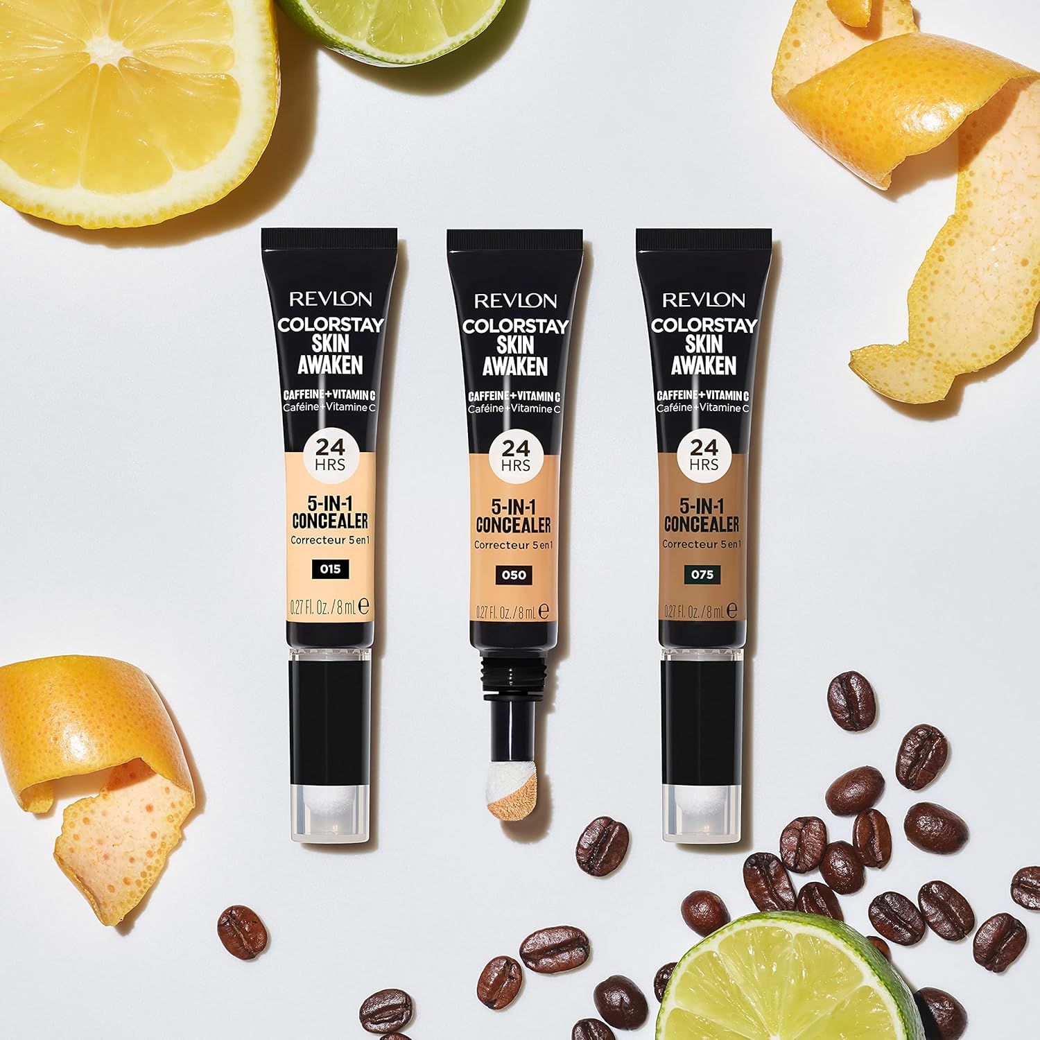 Revlon ColorStay Skin Awaken 5-in-1 Concealer, Lightweight, Creamy Longlasting Face Makeup with Caffeine & Vitamin C, For Imperfections, Dark Circles & Redness, 030 Light Medium, 8 ml