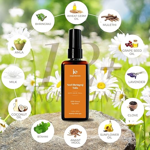 Jungle Elements Neel Bhringraj Taila Bhringraj Hair Oil - 100 ml Each (Pack of 2)