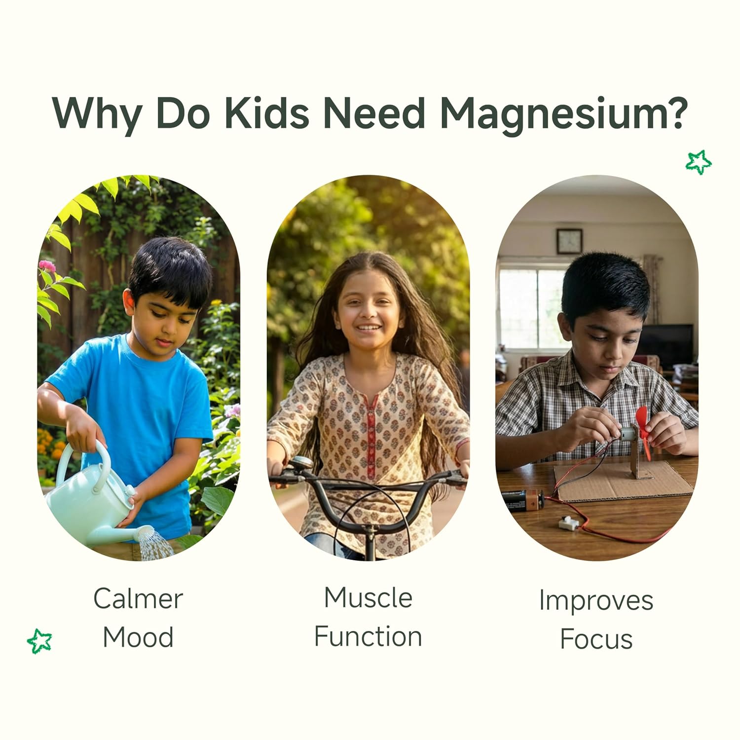 Little Joys Magnesium Gummies for Kids (4+ Years) | With Vitamin D3. B6 & Magnesium Citrate | Improves Sleep, Calms Mood & Improves Focus | No Added Sugar | Mixed Berry Flavor, 30 Day Pack