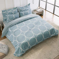 The Home Style 400 TC Supersoft Cotton Feel Glace Cotton Elastic Fitted Printed Queen Size Double Bed Bedsheet wih 2 Pillow Cover Cadet Grey