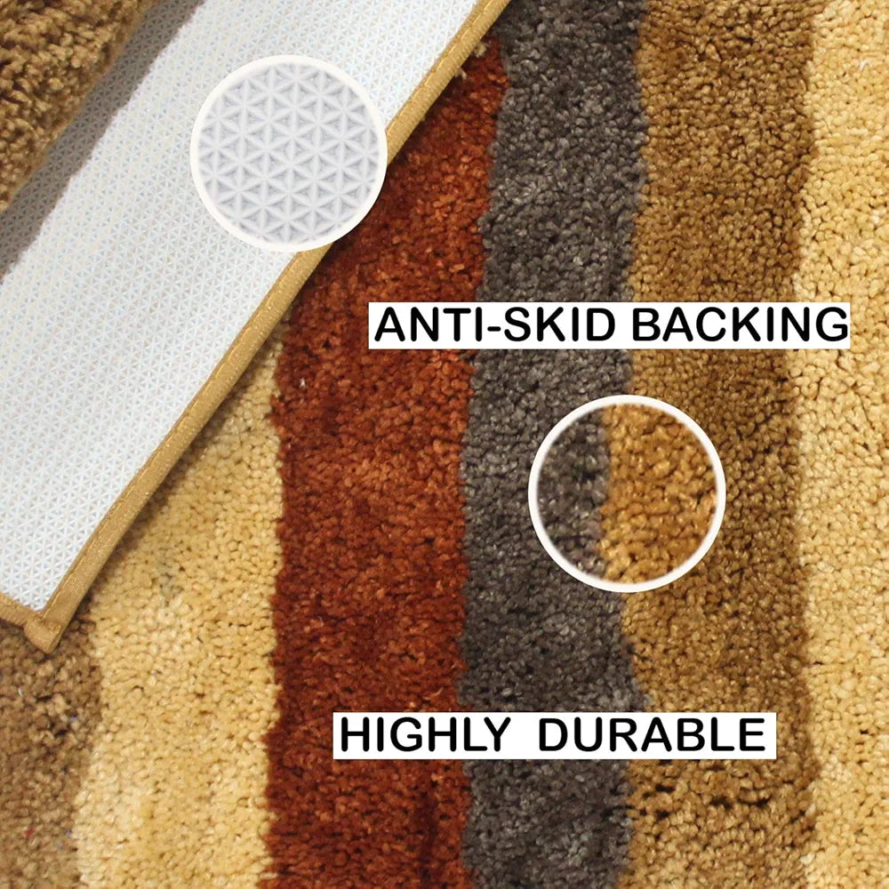 Luxe Home Jericho Doormat 2500 GSM Super Soft Microfiber Anti-Skid Bathroom Mat Mats Colour Cinnamon 40x60 cm (Pack of 2)