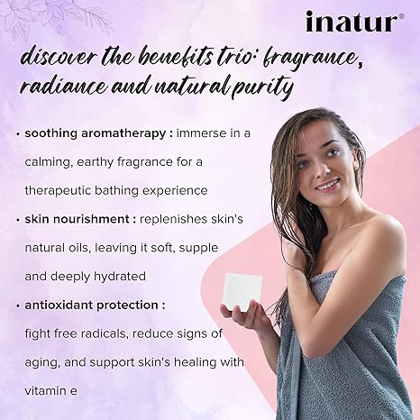 Inatur Patchouli and Vetiver Handmade Soap Uplifting and Refreshing - 125 gms