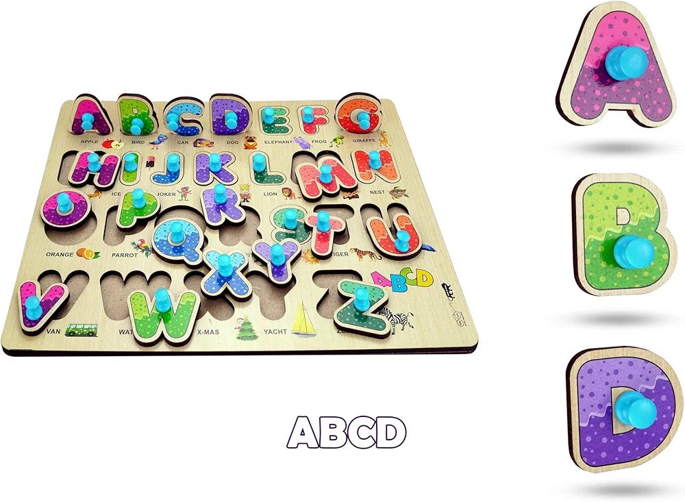 Lefan Wooden Learning Educational Board for Kids, Puzzle Toys for 2 Years Old Boys & Girls