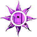 Bikri Kendra Sun Purple Mirror Stickers for Wall, Acrylic Mirror Wall Decor Sticker Model 3
