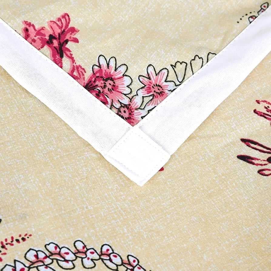Divine Casa Floret 100% Cotton Double Dohar 120 GSM Soft & Lightweight Throw Blanket Colour Summer Fern