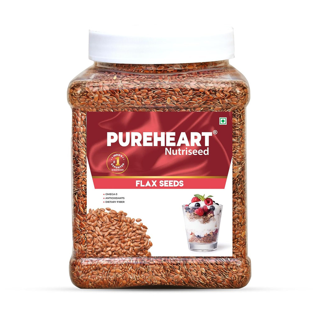 Pureheart Premium Raw Flax Seeds for Eating 230 gm - Alsi Seeds for Hair Growth, Heart Health & Digestion, Rich in Omega 3 Fatty Acids, Magnesium, Iron, Dietary Fibre, Protein