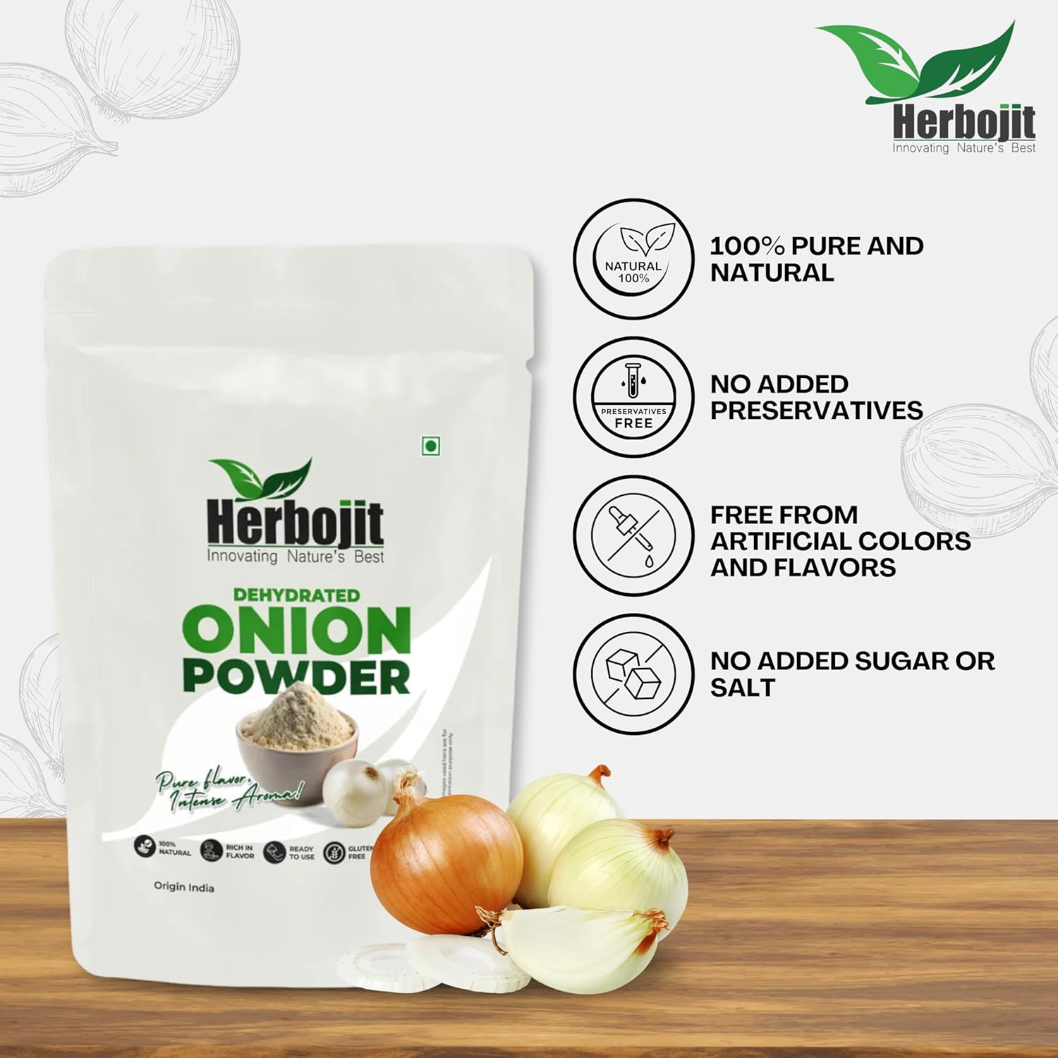 Herbojit Dehydrated Onion Powder - 250 Gms
