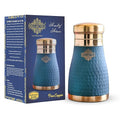 Indian Art Villa Pure Copper Bedroom Bottle With Inbuilt Glass Grey Silk Finish Hammered Design