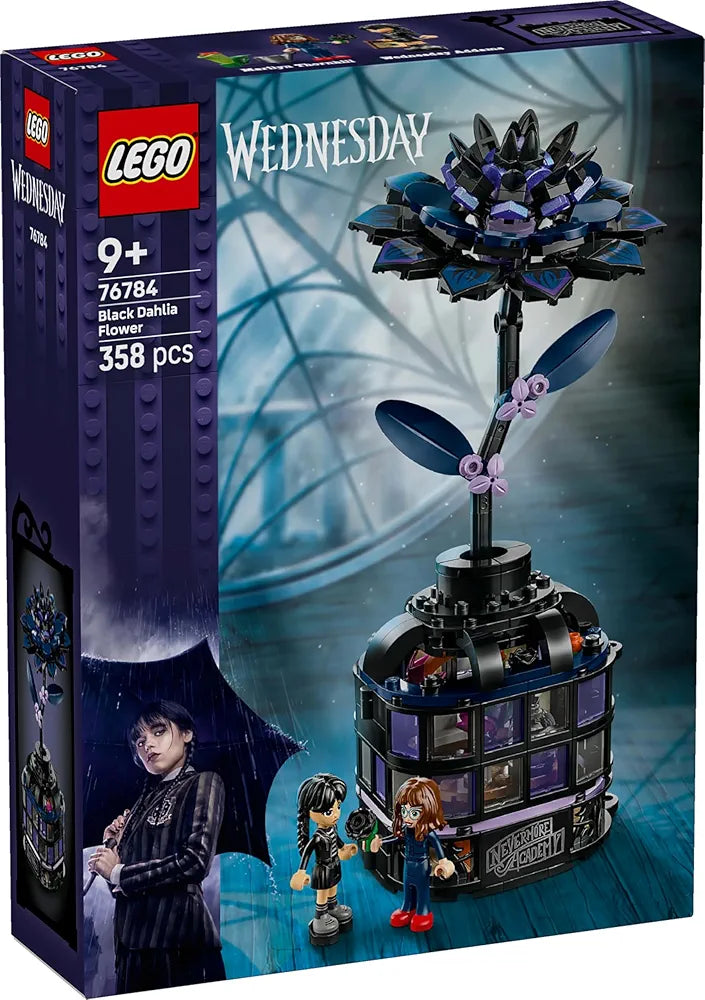 Lego Wednesday Black Dahlia Flower, Faux Plant Room Decor 76784 - Building Blocks Set for Age 9+ Boys and Girls