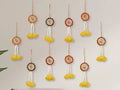 Artificial Flowers and Ring Decoration Pack of 10 - Multicolour Rings