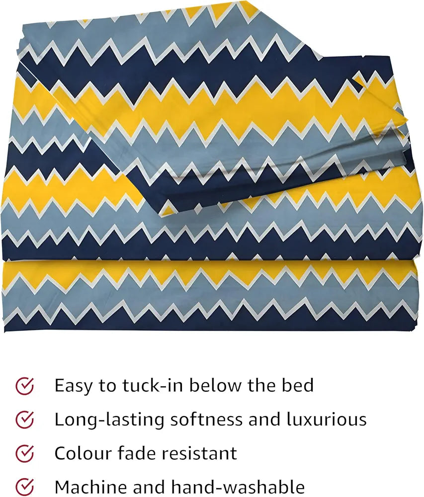Starnstyle Polycotton 220 TC Floral Printed King Size Double Bedsheet with 2 Pillow Covers Miltd