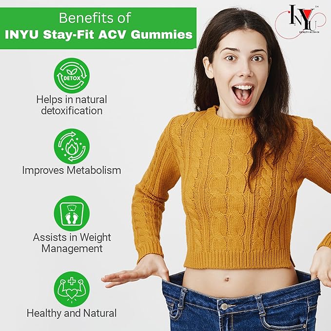 Inyu Stay Fit ACV Gummies for Women & Men - 30 Gummies Each (Pack of 2)