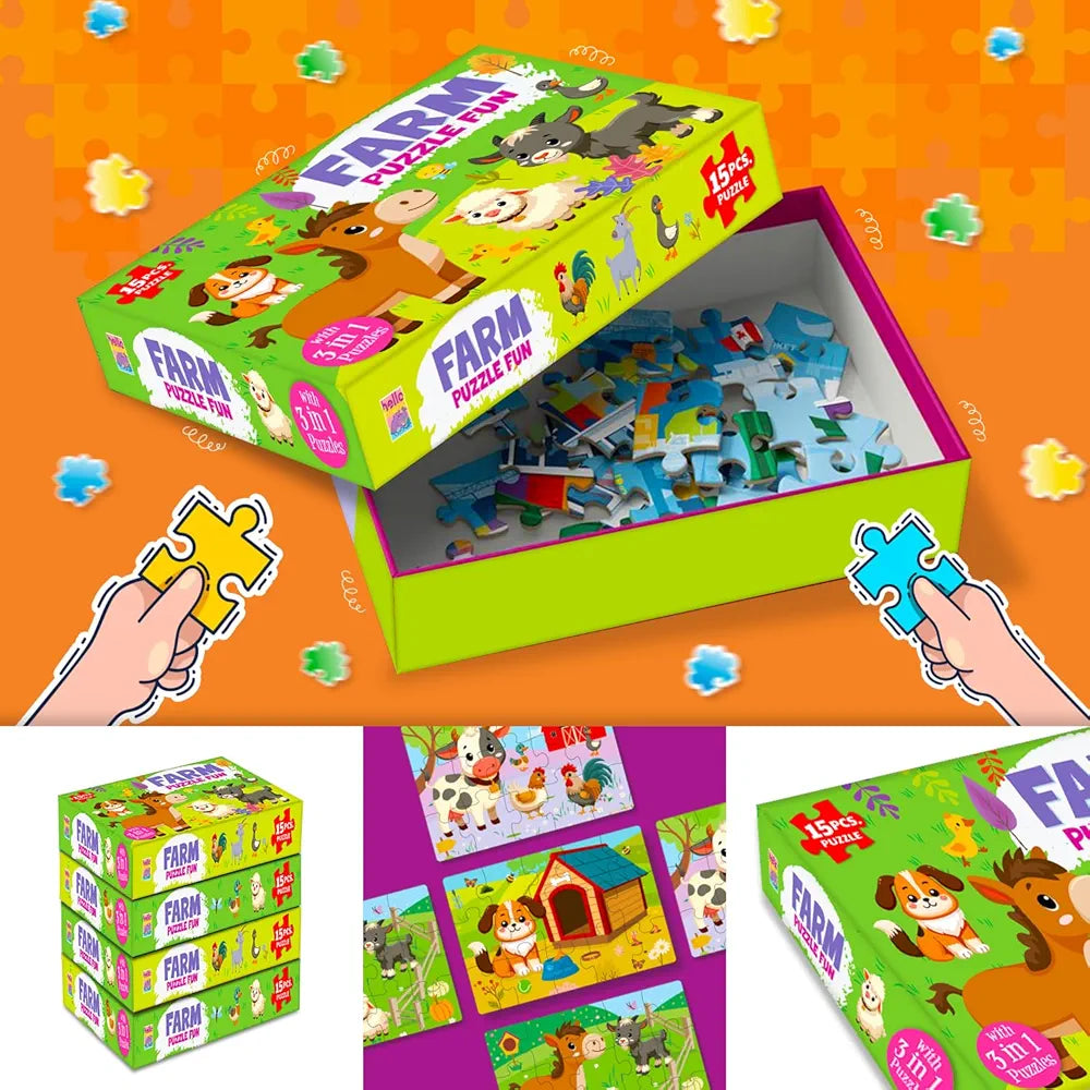 Hello Friend My First Jungle Fun Jigsaw Puzzle Game 3+ Year Old Toddler Toy Cardboard Puzzle for Preschool Learning Gift for Boys Girls