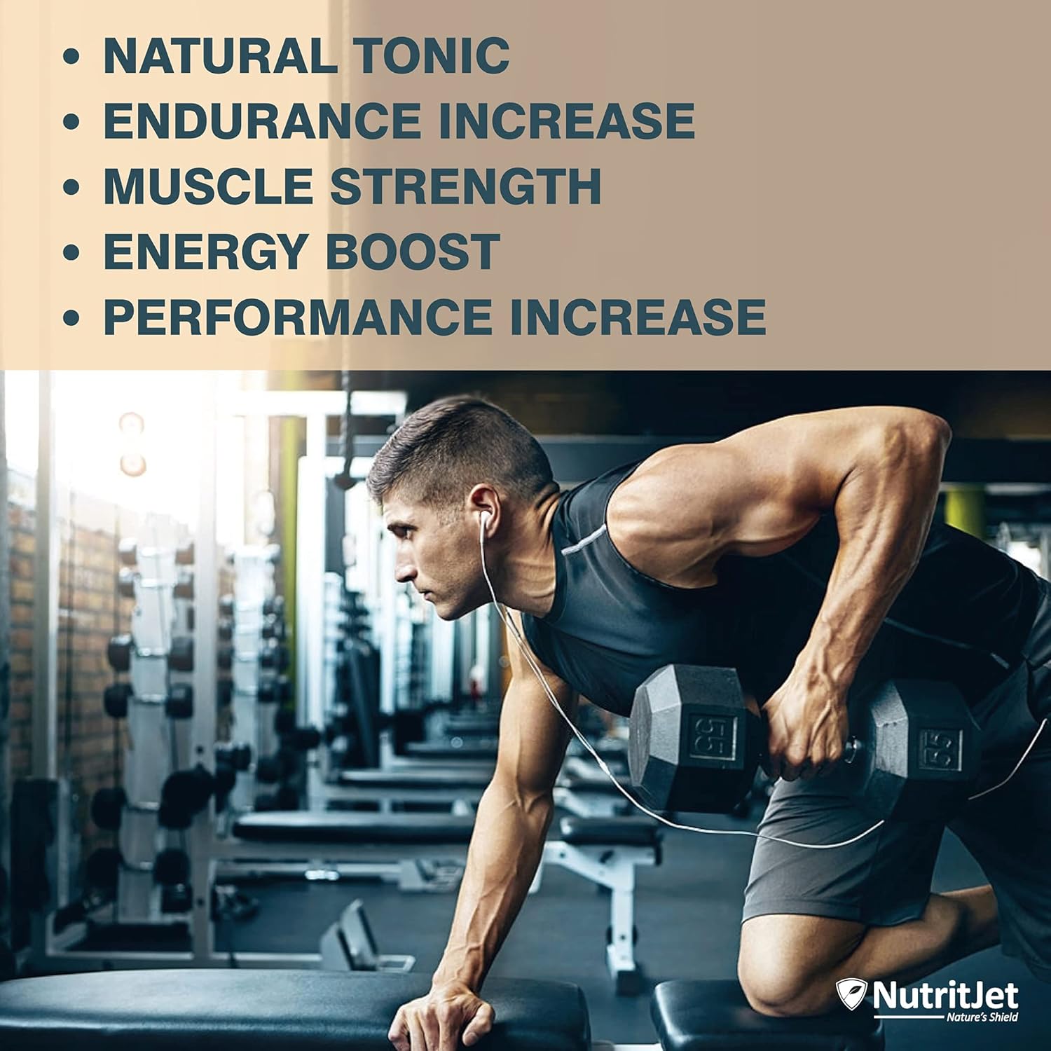 NutritJet Testosterone Booster for Men - Muscle Growth, Strength, Stamina & Performance - 60 Veg Tablets