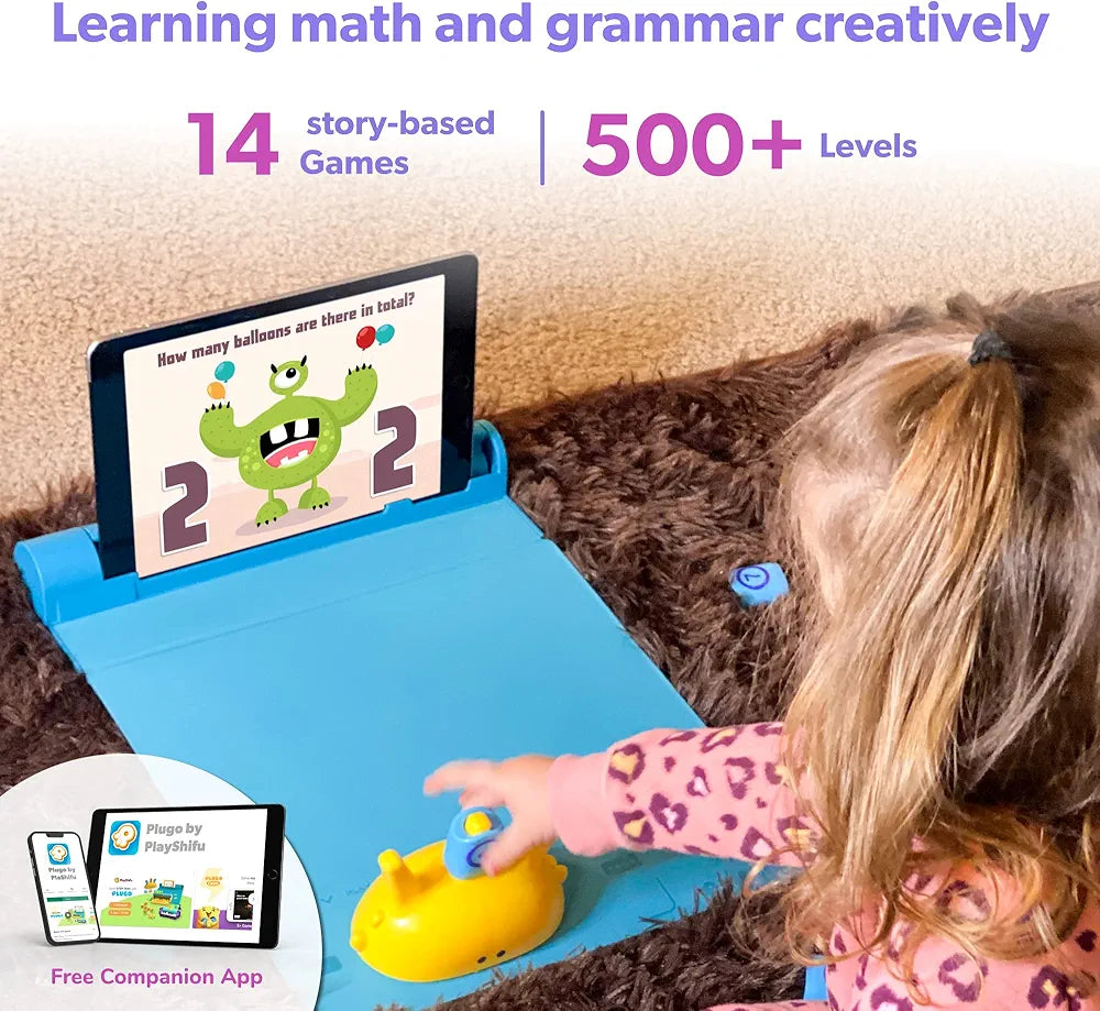 PlayShifu Plugo Learners Pack AR-Powered STEM Toys for Kids - Math Learning Kit and Alphabet Tiles Game Set with 15 Interactive Games and 500+ Fun Learning Levels