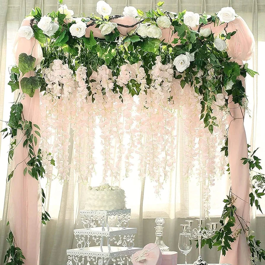 Ployester Plastic Artificial Flower Wisteria Hanging