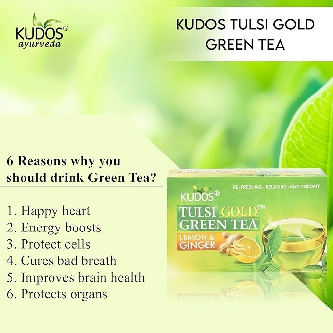 Kudos Tulsi Gold Green Tea - 25 Tea Bag (Pack of 3)