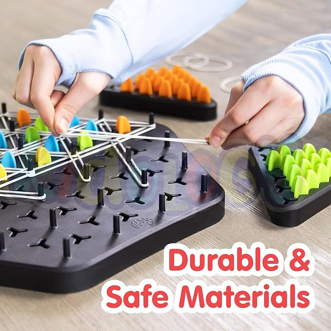 Kidology Chain Triangle Chess Game Triggle Rubber Band Game Multicolour