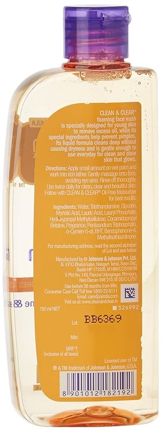 Clean & Clear Foaming Facewash - 150ml (Pack Of 2)