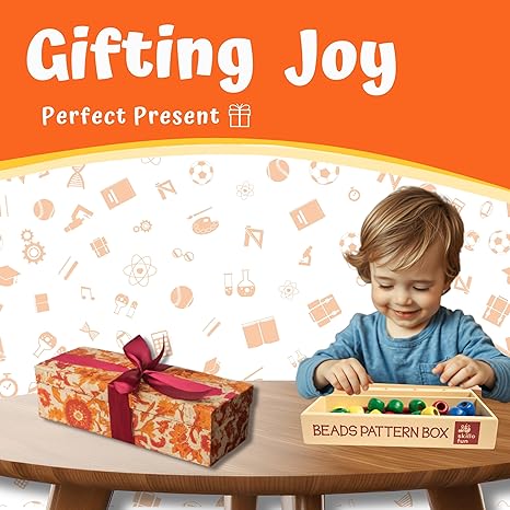 Skillofun Wooden Beads Pattern Box Fine Motor Skill Toys For Kids Activity