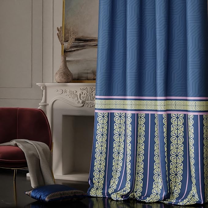 Stoa Paris Curtain for Home, Single pc Patterned Curtain for Door Colour Blue Monarch