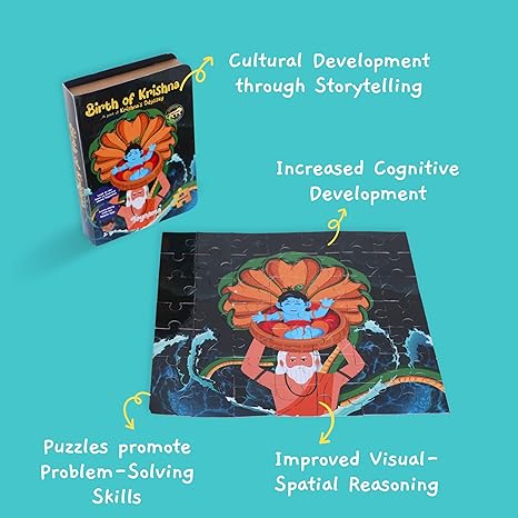 Toynama Educational Toys for Kids Birth of Krishna 49 Pcs Jigsaw Puzzles Ages 3+ Cultural Interactive