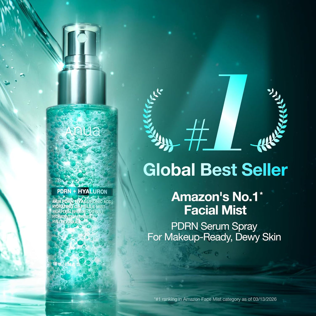 Anua PDRN Collagen Glow Facial Serum Spray with Hyaluronic Acid | Hydrating Face Mist, Dewy Glass Finish, All Skin Types, Instant Plumping, 100 ml