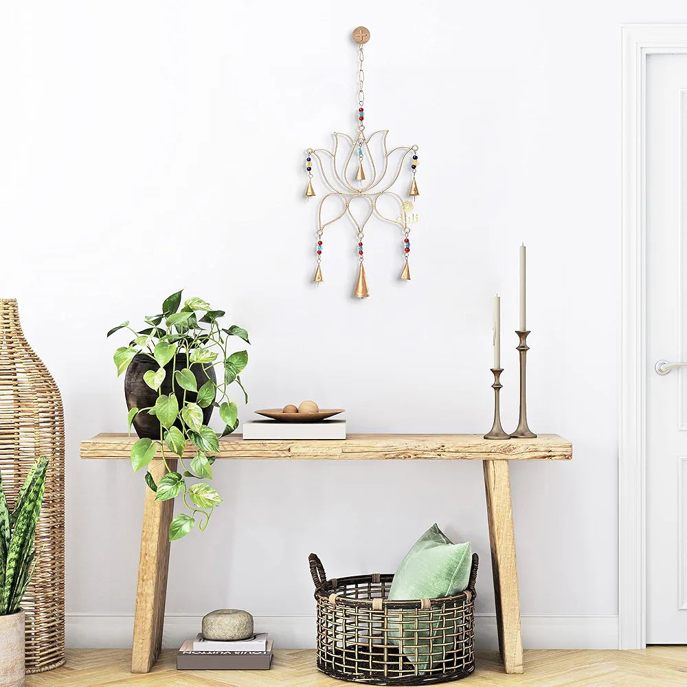 Duli Metal Lotus Windchime Wall Hanging, Feng Shui