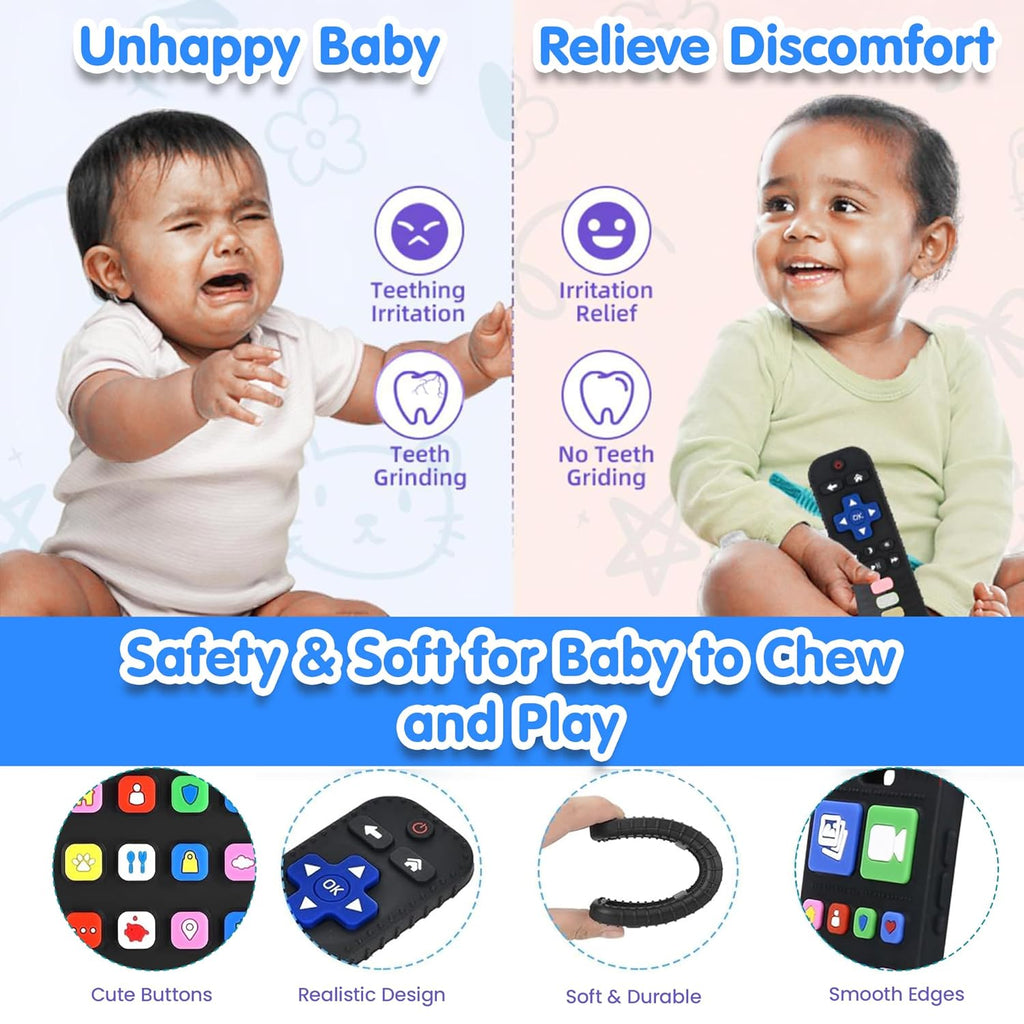 Kidology Baby Teething Toys for 3-18 Months TV Remote & Mobile Phone