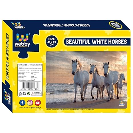 Webby Beautiful White Horses Jigsaw Puzzle 252 Pieces