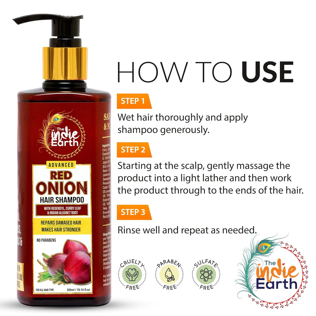 The Indie Earth Advanced Red Onion Hair Shampoo - 300 ml