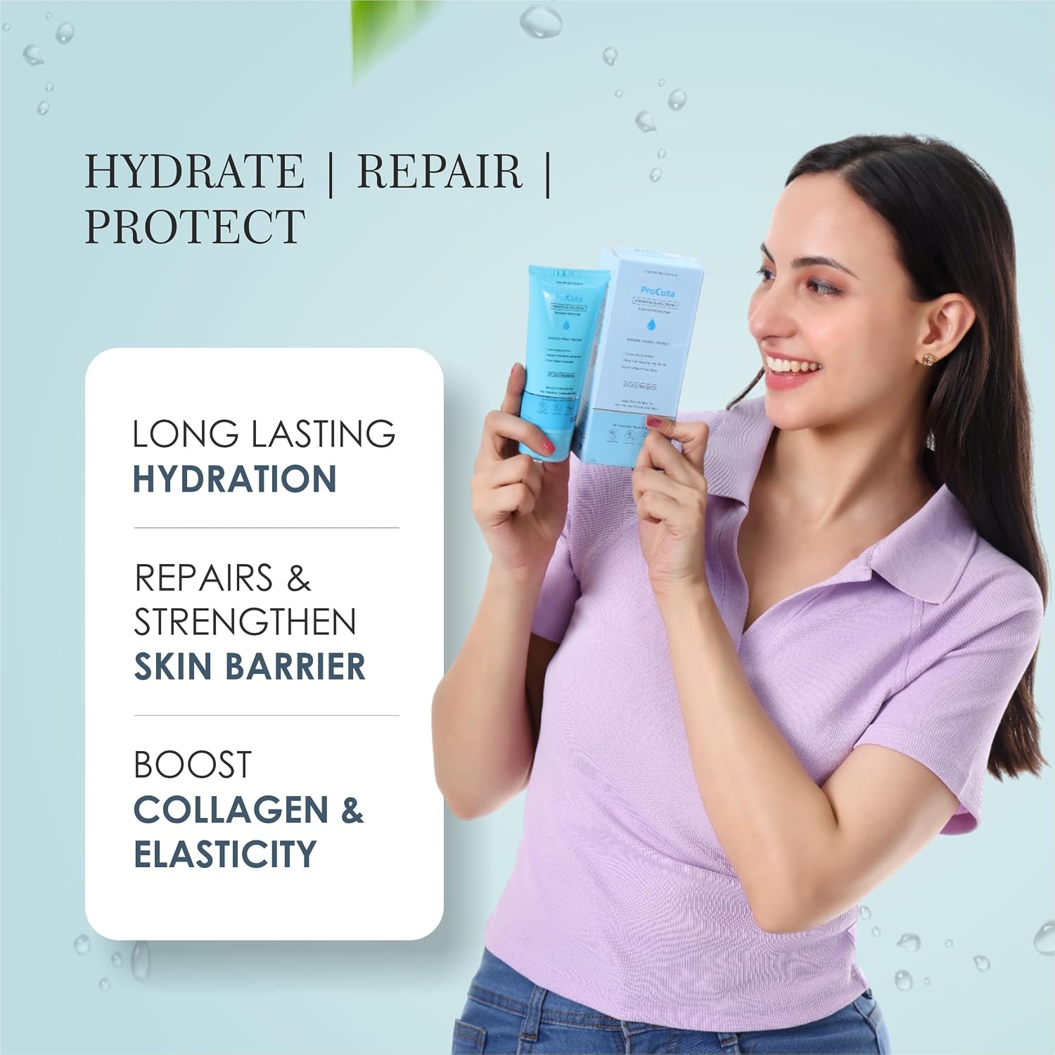 Ceramide & Peptide Face Moisturizer 100g | 48-Hour Hydration & Skin Barrier Repair Cream | Hyaluronic Acid, Niacinamide, Vitamin C, Vitamin E & Squalane | Non-Greasy Face Moisturizer for Normal to Dry Skin