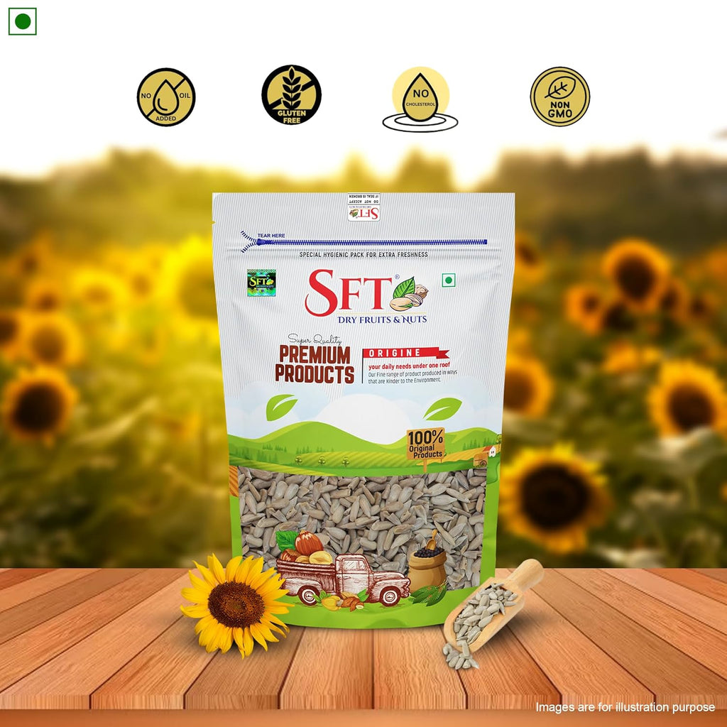 SFT Sunflower Seeds 1 Kg - Raw Seed for Eating | Healthy Snacks | High in Vitamin, Fibre & Protein Seeds | Non - GMO seed | Diet Food | Gluten free | Premium Raw Sunflower seed