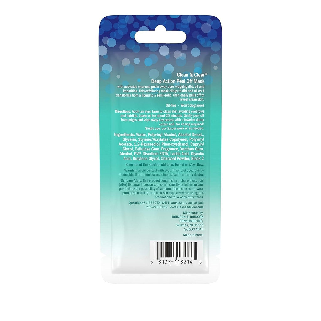 Clean & Clear Deep Action Cleansing & Exfoliating Peel Off Face Mask - 10 gms
