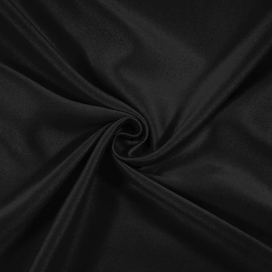 Cloth Fusion Blackout Door Curtains 9 Feet Long Set of 2 Black Colour