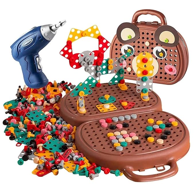 Kidology Creative Toolbox with Toys Electric Drill Screwdriver Tool Set Creative Toy 203 Pieces
