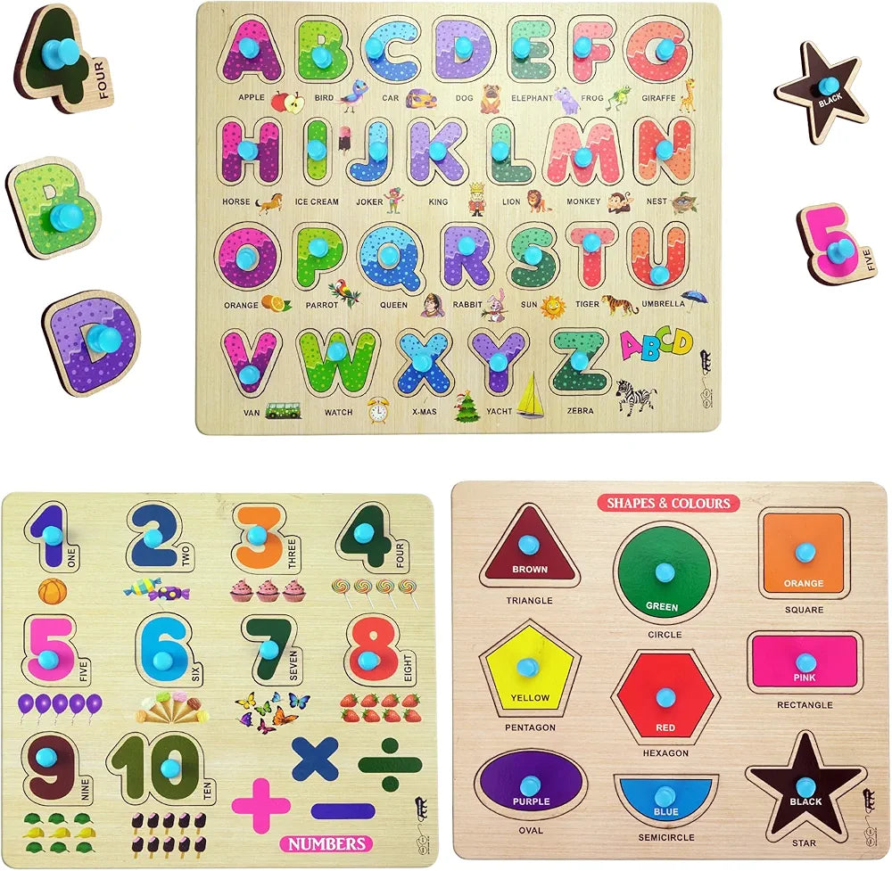 Lefan Wooden Learning Educational Board for Kids, Puzzle Toys for 2 Years Old Boys & Girls