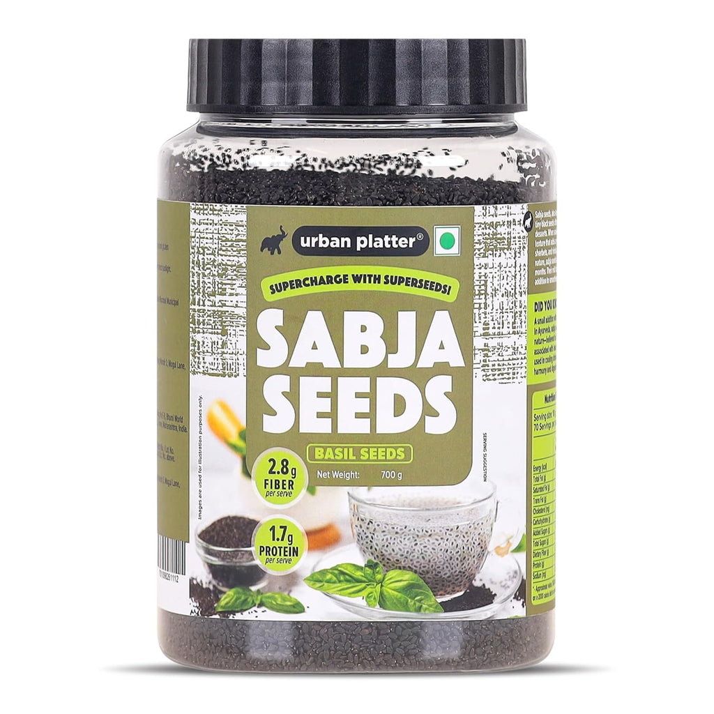 Urban Platter Sabja Seeds, (Basil Seeds for Weight Management, Digestion & Hydration, Rich in Fiber & Omega-3, Falooda, Detox Drinks & Smoothies)