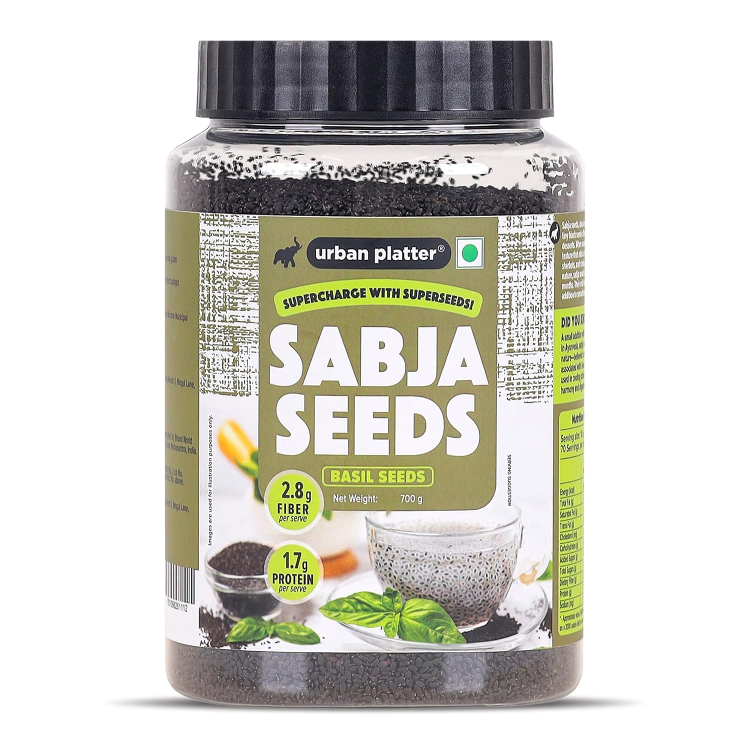 Urban Platter Sabja Seeds, (Basil Seeds for Weight Management, Digestion & Hydration, Rich in Fiber & Omega-3, Falooda, Detox Drinks & Smoothies)