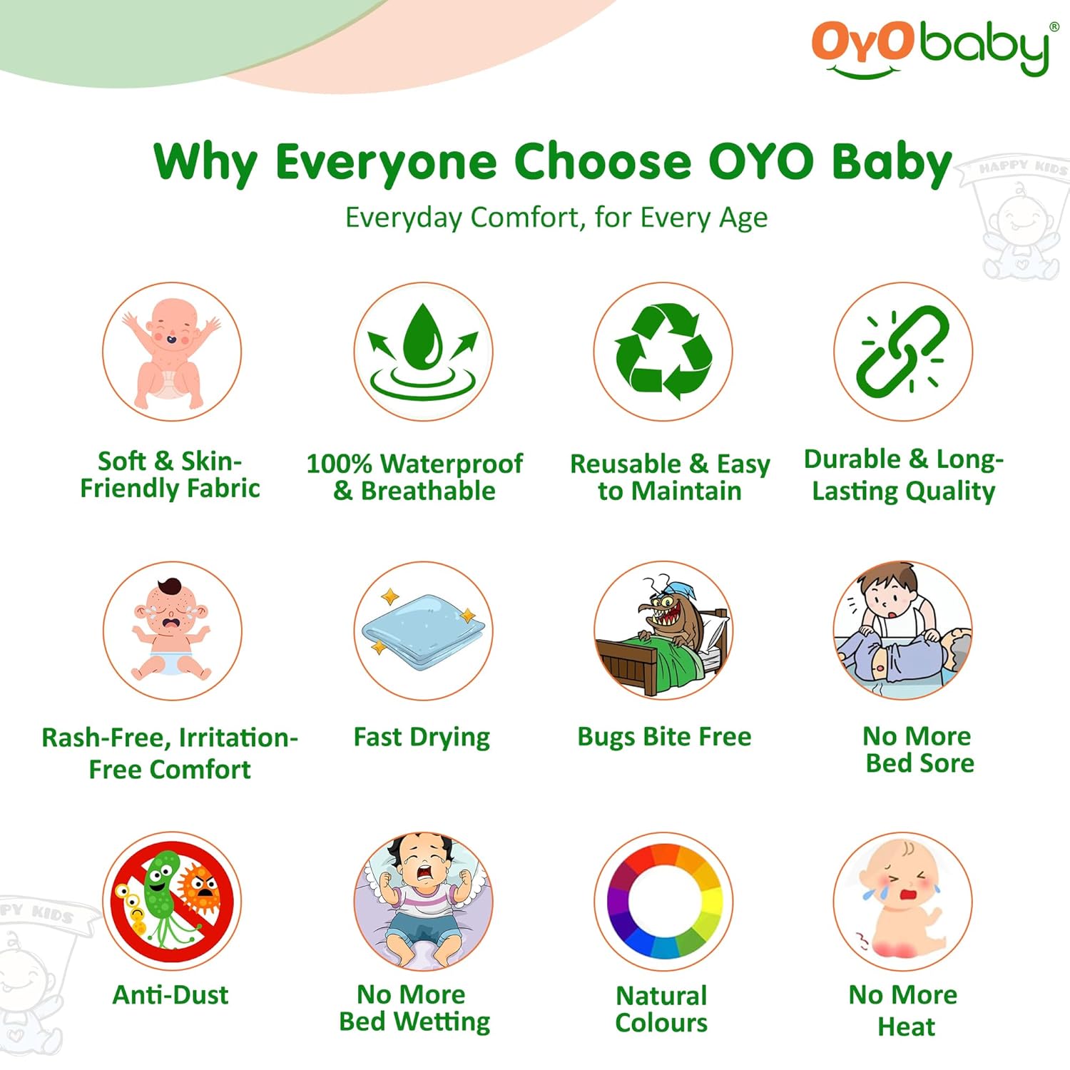 OYO BABY Extra Absorbent Waterproof Baby Dry Sheet | Quick Dry Sheet for New Born Baby Bed Protector, Soft & Breathable Rubber Sheet for Bed (Grey + Salmon Rose, Small Combo 2)