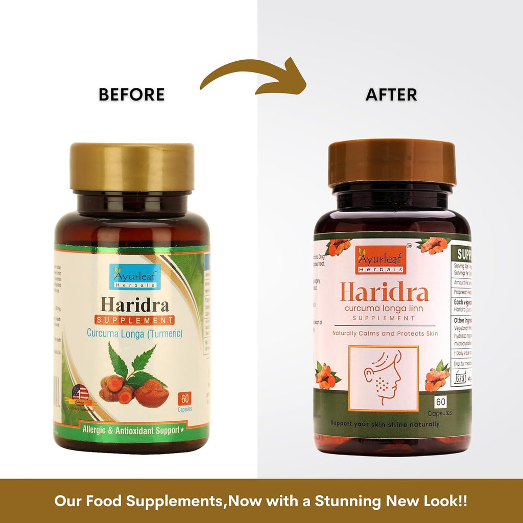 Ayurleaf Herbals Haridra Turmeric Capsules - 60 Caps