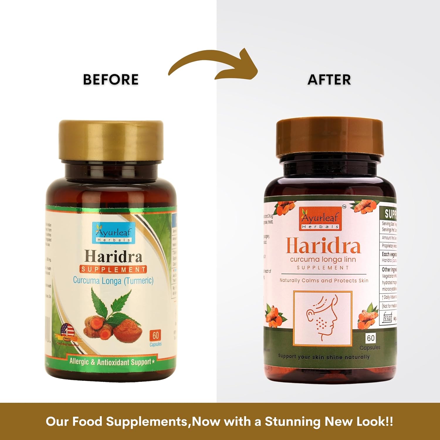 Ayurleaf Herbals Haridra Turmeric Capsules - 60 Caps