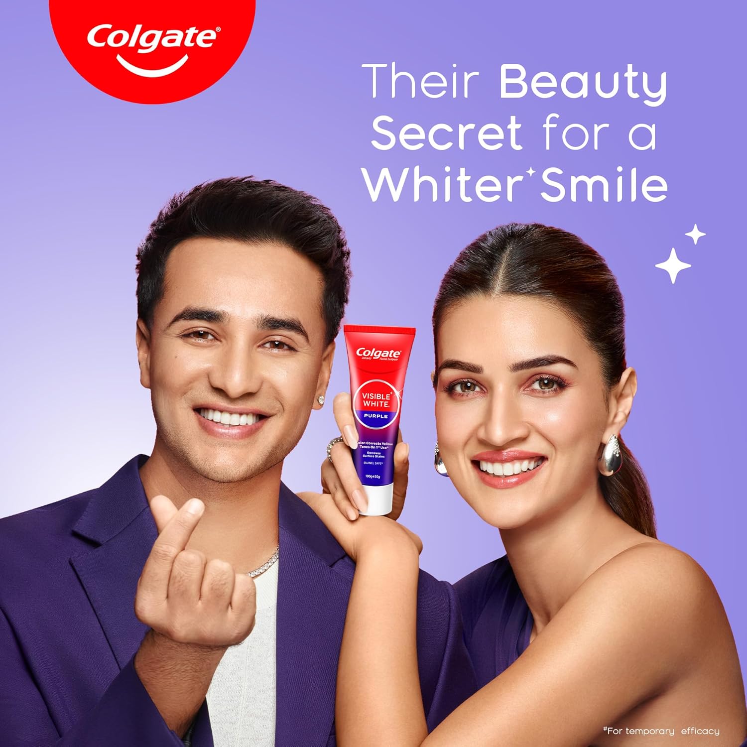 Colgate Visible White Purple Toothpaste 120g and Toothbrush (Pack of 2) Combo